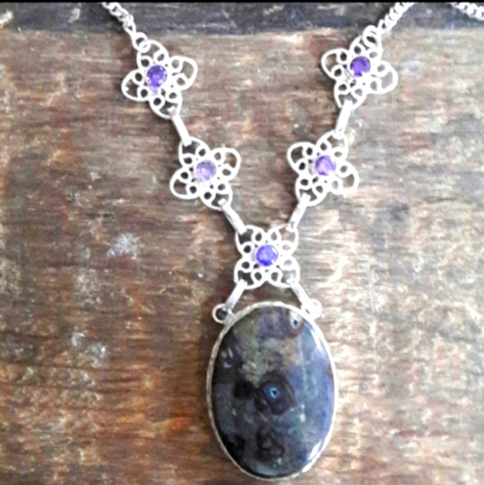 Sterling Silver Agate Necklace